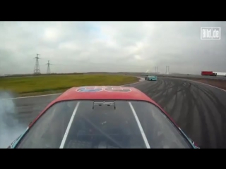russian models accident on race car