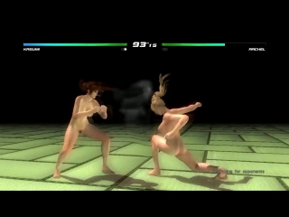 dead or alive 5: last round — kasumi vs rachel (nude mod)